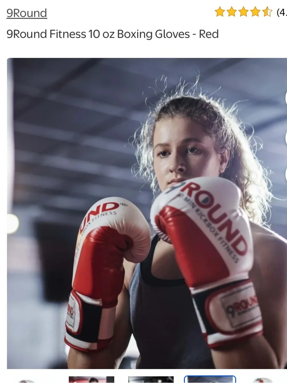 9Round White Red Boxing Gloves